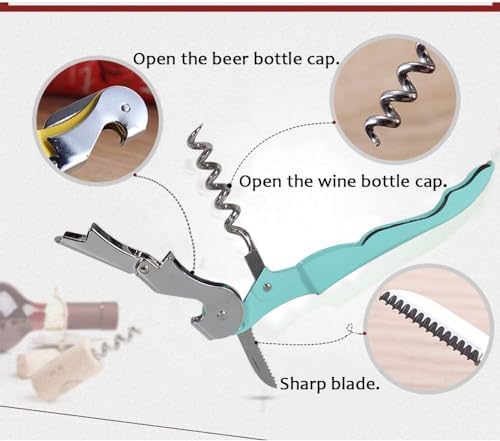 RECUTMS 12 Pcs Wine Opener,Waiter Corkscrew Wine Key for Servers（cyan-blue）