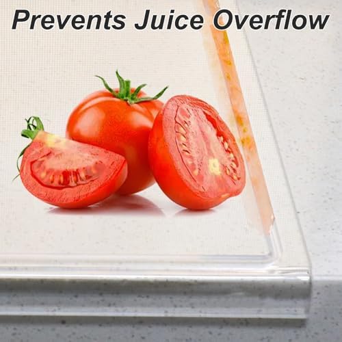 JJL Acrylic Cutting Board with Counter Lip, 24 x 18 Inches, Food-Grade, Anti-Slip, Clear Cutting Board with Juice Groove, Perfect for Cutting Food with Juice, Ideal Choice for Kitchen Countertop Décor