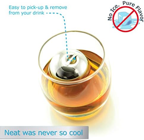 Soireehome Tilt Twin Beverage Chilling Balls, Whiskey Stone Spheres - Set of Two with Garnishing Sticks & Stands, Perfect for Wine, Whiskey and Cocktail Drinks. Ice Cold Food & Drinks Without a Mess