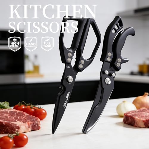 Kitchen Scissors for Food Seafood, BBQ Meat Scissor Heavy Duty, Heavy Duty Poultry Shears All Purpose Kitchen Shear for Food Japan, Cooking Scissors Cutting Bone Chicken Shears, Gift for Men Women
