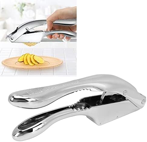 Garlic Masher, 2 in 1 Garlic Press Easy to Use Garlic Mincer Stainless Steel Garlic Crusher Heavy Duty Garlic Smasher