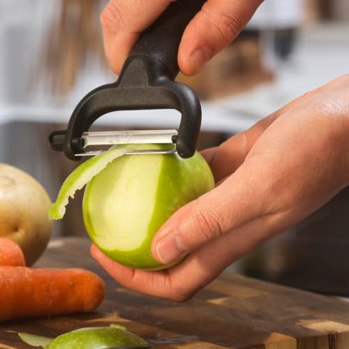 Salter Expert Y Peeler – Handheld Vegetable & Fruit Peeler, Sharp Stainless-Steel Blade, Integrated Potato Eyer, Ergonomic Soft-Grip Handle, Dishwasher Safe Kitchen Tool for Cooking & Food Prep