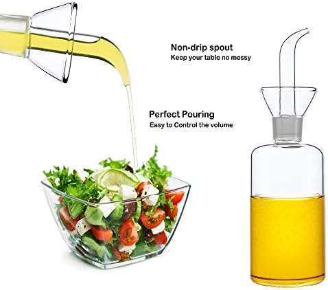 8oz/240ml Glass All-Purpose Cruet, Glass Oil Decanter and Cruet for Kitchen and BBQ