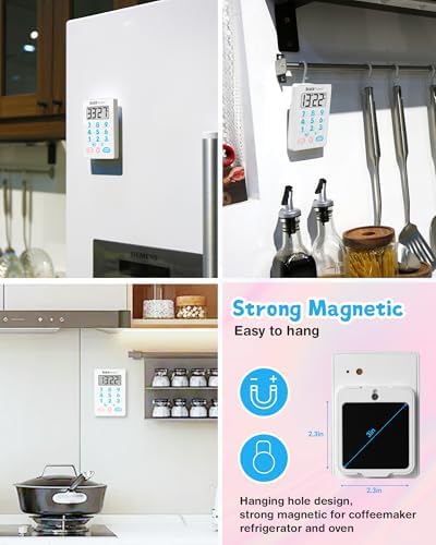 Digital Kitchen Timer, Waterproof Magnetic Countdown Timer with Alarm(Cute)