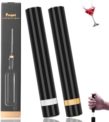 Aeropop Wine Opener, Aero Pop Wine Opener Travel Portable Pocket Air Pressure Pump Wine Openers, Needle Type Wines Bottle Openers for Home, Restaurant, Party (Golden+Silvery)