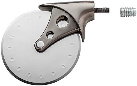 Pizza Cutter Turning Kit - 4” Diameter Stainless Steel Blade - Pewter Finish Pizza Slicer for Pizza Cutting - Pizza Accessories and Supplies for Pizza Lovers - Easy to Install Pizza Cutter Tool