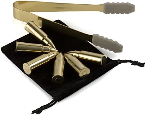 Bullet Whiskey Chillers Stones 1.75in Set of Six Stainless Steel Gold Rocks