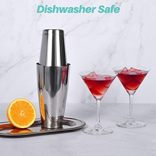 Etens Cocktail Shaker Tins Set Stainless Steel, Pro Bar Style Boston Shakers Bartending, Two Piece Martini Shaker Cup Drink Mixer for Bartender – Silver Bar Tools Weighted Metal Shaking Tin
