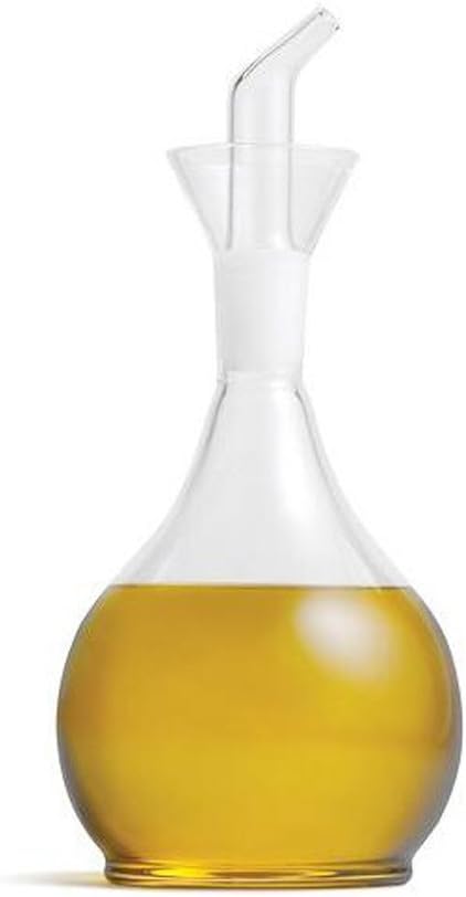 ELETON Planet Pear 14 oz Glass No Drip Oil Dispenser for Kitchen and BBQ | Clear Borosilicate Glass
