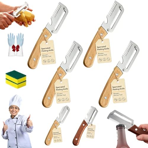 Ultimate Kitchen Multi Tool Peeler, Precision Peeler Pro, Solid Wood Non-Slip Handle, 3 in 1 vegetable peeler set, 2.5 mm Zero Pressure Peelers, for Cane, Potato, Fruit, Easy to Clean (4 PCS B)