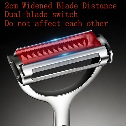 Stainless Steel 2-in-1 Vegetable Peeler & Julienne Cutter Dual-Use Fruit Potato Carrot Peeler Shredder Ultra Sharp Kitchen Gadget for Slicing & Shredding