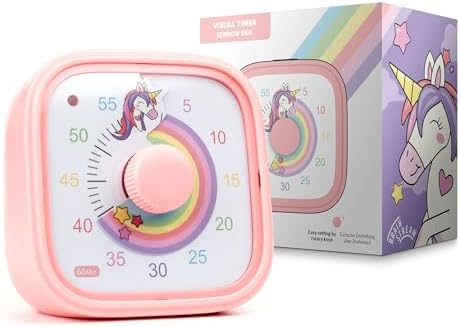 Visual Timer for Kids – Rainbow Ride Clock - Silent Time Management – 60 Minute Countdown – Focus and Productivity Tool – for Classroom, Toddlers, Study, Toothbrush – Fun Design – Adjustable Alarms