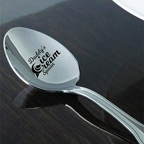 Funny Gifts for Dad | Fathers Day Gift from Daughter Son | Daddy's Ice Cream - Engraved Spoon Gift For Dad | Birthday Christmas Thanksgiving Gifts for Dad Grandpa | Spoon Gift for Ice Cream Lovers