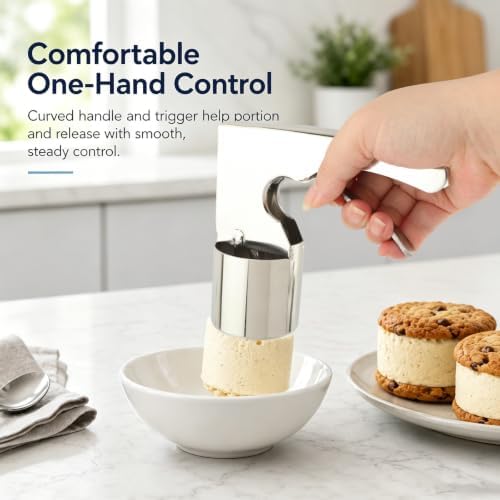 Stainless Steel Trigger Ice Cream Scoop, Cylindrical Ice Cream Disher