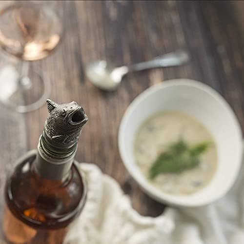 TXOKO Premium Stainless Steel Wine Pourer, Aerator and Decanter - Pour Spout for Red, White and Rose Wine, Liquor and Olive Oil! Gift Box Packaging includes extra stopper.