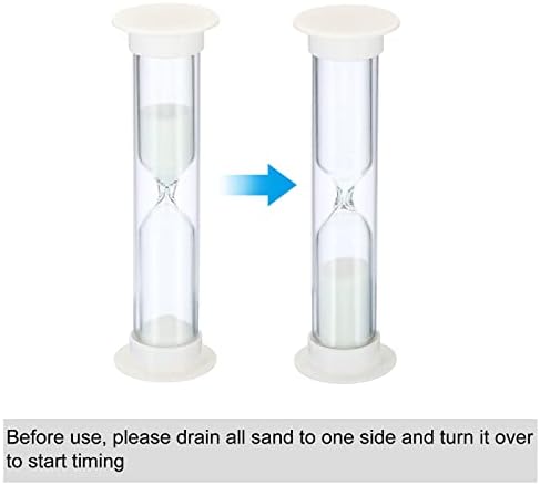 PATIKIL 3 Minute Sand Timer, 4Pcs Small Sandy Clock with Plastic Cover, Count Down Sand Glass for Games, Kitchen, Party Favors DIY Decoration, White