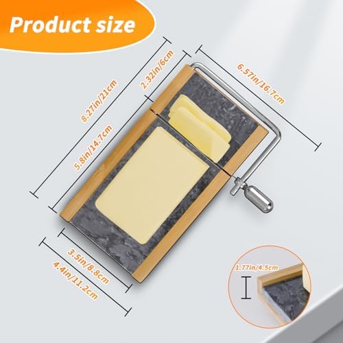 Tianman Marble Cheese Slicer/Cutter & 4 Cutting Wires,Heavy Duty8.27"x 4.4"