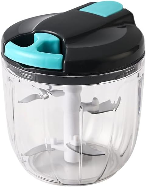Manual Vegetable Choppers Food Processor, Portable Hand Pull String Garlic Mincer Onion Chopper, Large Capacity for Nuts, Veggies, Ginger, Herbs, etc., 900ml, Food Chopper Kitchen Cooking Tool