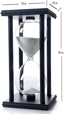 45 Minutes Hourglass, Wood Sand Timer, White