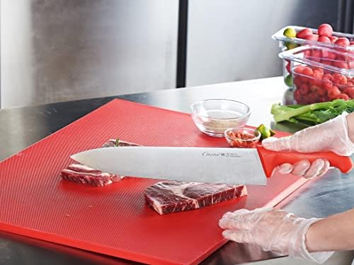 CURTA Cutting Boards for Kitchen, 24" x 18" x 0.5" Red Color Coded Plastic Chopping Board with Anti Slip Surface Dishwasher Safe