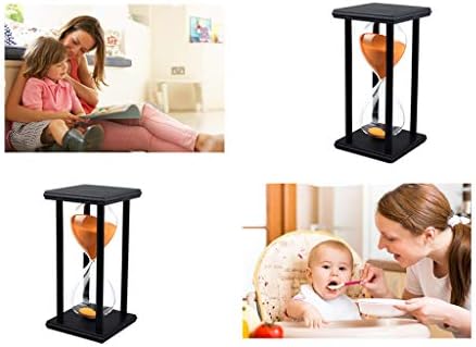 Lodunsyr Sandglass 30 Minutes Timer Hourglass for Ornament Decoration Restaurant Living Room Home Closet Office Desk Bedroom Party Festival Christmas Wooden Frame Sand Timer Clock Orange
