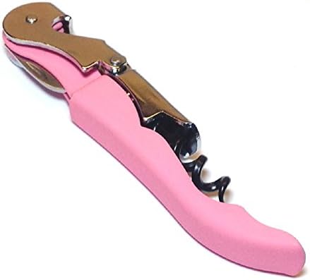 TIPSY Products, Steel Kitchen Soft Touch Waiters set of 1 pink Soft Velvet Touch Waiters Double Hinge Corkscrew Wine Key Bottle Opener (Pink)