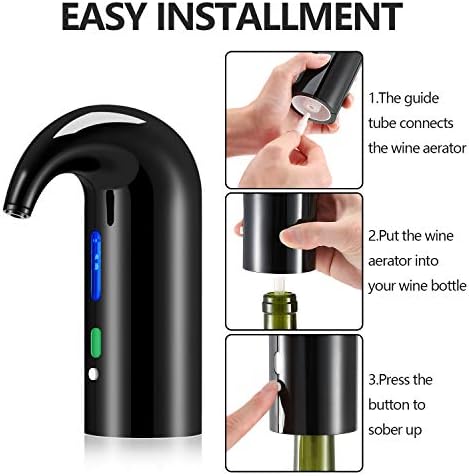 Fathers Day Gift Electric Wine Aerator & Automatic Wine Dispenser – 1-Button Instant Aeration, Decanter Wine Pourer for Red & White Wine, USB Rechargeable Wine Accessories – Best Wine Gift for Men