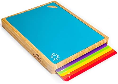 Bamboo Cutting Board Set with 6 Mats, Wood Cutting Boards for Kitchen