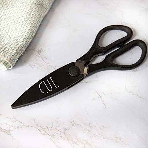 Rae Dunn Kitchen Scissors- Stainless Steel Kitchen Shears, Cooking Scissors for Cutting Meat, Chicken, Herbs and Produce with Blade Cover and Soft Grip Handles (Multi 2 Pack)