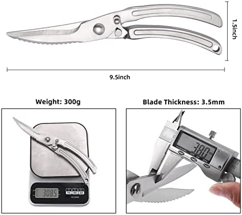 Powerful Poultry Shears,SinYe Heavy Duty Kitchen Shears,Stainless Steel Kitchen Scissors with Fish Scaler (Classic)