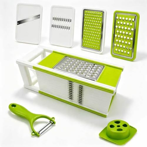 Mandoline Slicer for Kitchen, 4-in-1 Multi Vegetable Slicer with Container