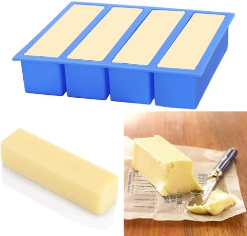 Silicone Ice Cube Trays with Easy Release Ice Cubes for Whiskey, Butter Mold, Set of 2 Blue