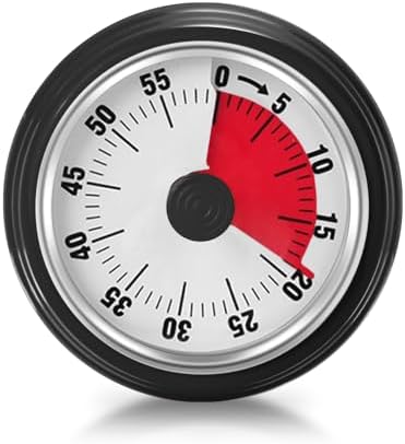 Visual Timer, Teeloray 60-Minute Countdown Timer with Magnetic Base (Black)