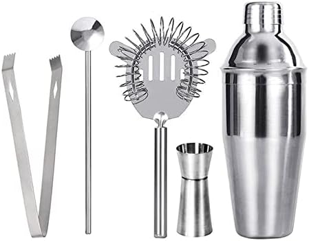 Cocktail Shaker Set, Silver, 550ml, 5pcs