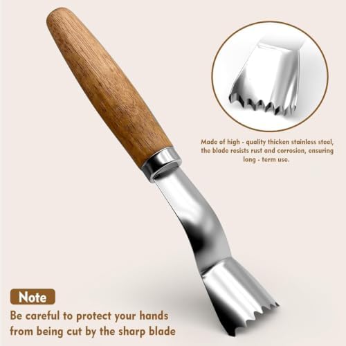 2Pcs Corn Cob Peeler, 2026 Upgraded Corn on the Cob Remover, Corn Peeler for Corn on the Cob, Stainless Steel Corn Stripper Tool, Wooden Handle for Hand Grip, Compact Design