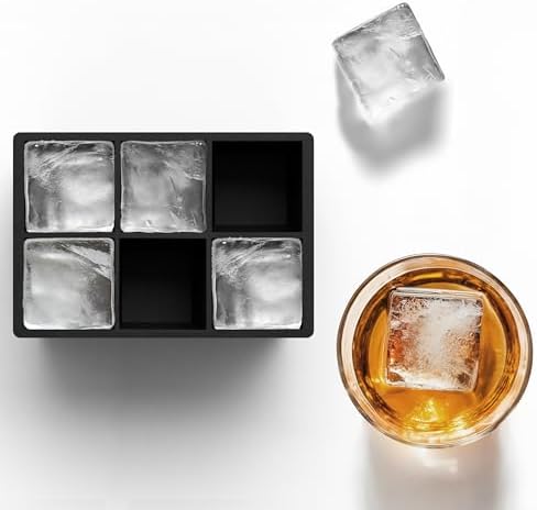 Silicone Ice Cube Trays with Lids, Large 2 Inch Cubes & Spheres Set