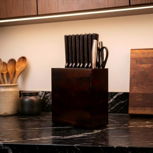 Universal Knife Block XL Knife Block Without Knives Acacia Wood Dark Brown