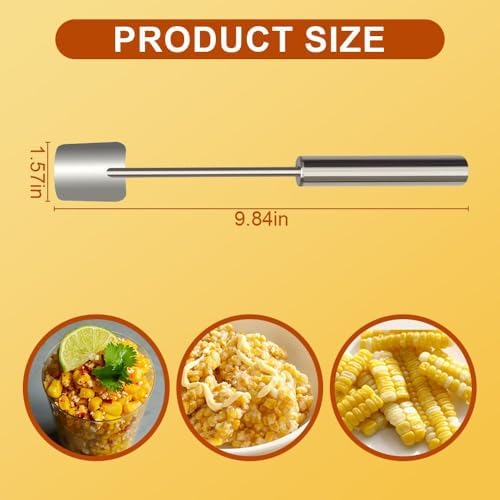 Corn Peeler, 2025 New Corn Cob Peeler, Stainless Steel Long Handle Corn Stripping Tool, Corn Peeler for Corn on the Cob, Corn on the Cob Remover for Home Kitchen, Restaurant, Picnic (3pcs)