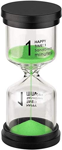 SuLiao Timer 1 Minute Hourglass: Green Sand Clock, Small Sand Watch 1 Min, Color Hour Glass Sandglass for Kids, Teacher, Games, Classroom, Kitchen, Decoration
