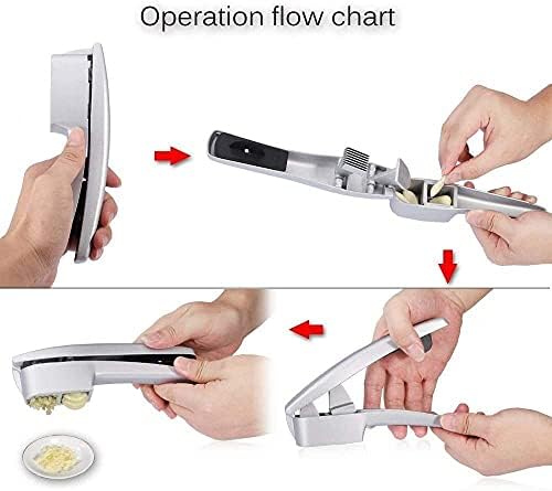 Premium 2-in-1 Garlic Press & Slicer – No Peel Needed, Crush & Mince Garlic/Ginger/Nuts – Heavy Duty Aluminum, Dishwasher Safe