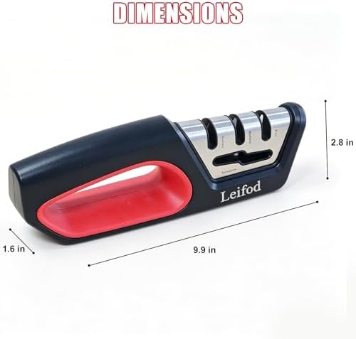 4in1 Knife Sharpener,3-Stage Manual Guided Knife Sharpeners,with Ceramic Stone, Tungsten Carbide Plates, Diamond rods