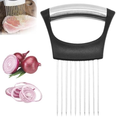 Stainless Steel Vegetable Slicer - Onion & Potato Cutter, Lemon Slicer, Kitchen Chopper Assistant Tool