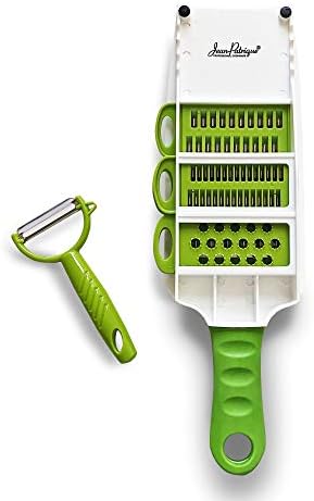 5 In 1 Handheld Vegetable Slicer & Grater - With Mandolin Blade & Peeler, All-in-one, Shredder, Grater, Zester and More - From Jean Patrique