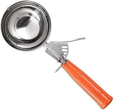 Restaurantware Bundle: 3 Ice Cream Scoops Trigger Release Stainless Steel Dishers 2/ 4 / 8 Ounce Cookie Scoops For Baking, Yellow, Gray and Orange, Portion Control, Cookie Dough, Cupcake Batter