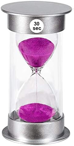 SuLiao Large 30 Sec Sand Timer, Colorful Unbreakable Hourglass, Plastic Purple Sand Watch for Kids Games & Classroom