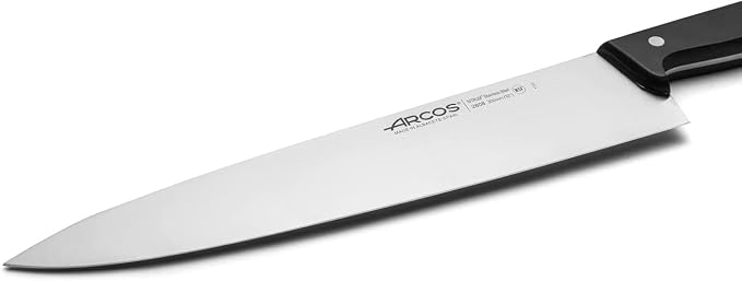 Arcos Chef Knife 12 Inch Stainless Steel. Cooking Knife to Cut and Peel Small Food. Ergonomic Polyoxymethylene Handle and 300mm Blade. Series Universal. Color Black