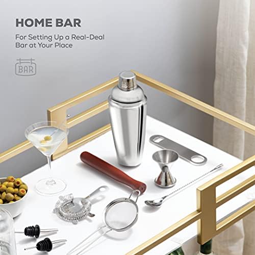 FineDine Stainless Steel Cocktail Shaker Set, 10-Piece Bartender Kit