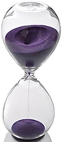 Large Fashion Colorful Sand Glass Sandglass Hourglass Timer Clear Smooth Glass Measures Home Desk Decor Xmas Birthday Gift (15 Minutes, Purple)
