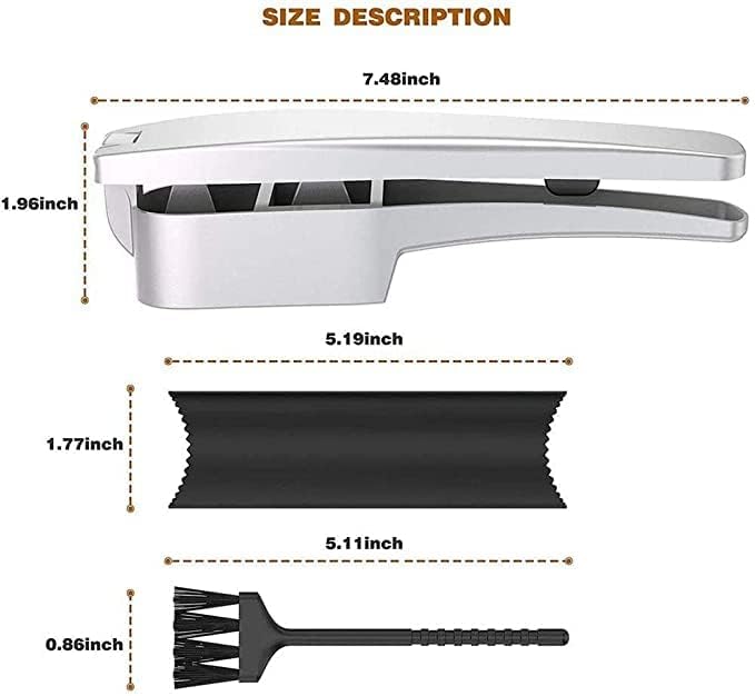 Premium 2-in-1 Garlic Press & Slicer – No Peel Needed, Crush & Mince Garlic/Ginger/Nuts – Heavy Duty Aluminum, Dishwasher Safe
