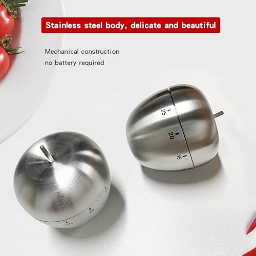 Cute Egg Shape Kitchen Timer, 60 Minute Mechanical Countdown Timer, Wind Up Cooking Timer with Loud Alarm, No Battery Needed, Visual Timer for Kids Classroom Baking and Home Use
